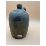 STONEWARE JUG W/ HANDLE, R.C.R. STAMPED MARK.