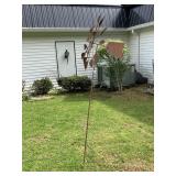 METAL GARDEN SPINNER, RUSTED PATINA, DRAGONFLY