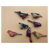 CHALKWARE BIRD FIGURINES, BRIGHTLY COLORED,