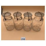 BALL IDEAL CLEAR GLASS CANNING JARS, WIRE BAIL