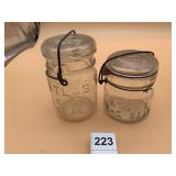 ATLAS E-Z SEAL GLASS CANNING JARS, WIRE BAIL,