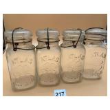 ATLAS GOOD-LUCK BAIL-LID GLASS CANNING JARS,