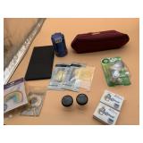 ASSORTED HOUSEHOLD ITEMS, LAURA GELLER POUCH,