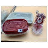 WILTON BAKING PAN, TUPPERWARE FOOD CONTAINERS,