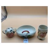 PURINTON SLIP WARE CERAMIC DISHES, APPLE MOTIF.