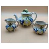 REDWING POTTERY HAND-PAINTED TEA SET (3), CERAMIC,