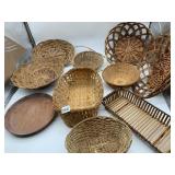 ASSORTED WOVEN BASKETS, VARIOUS STYLES, ONE