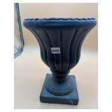 LARGE URN PLANTER, FLUTED DESIGN, SQUARE BASE.
