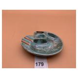 OLD DUTCH DELFT POTTERY ASHTRAY, TURQUOISE