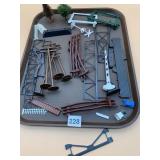 ASSORTED MODEL TRAIN LAYOUT ACCESSORIES, TREES,