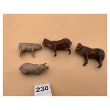 ASSORTED HAND PAINTED CHALKWARE FARM ANIMAL