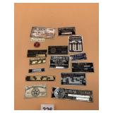 ASSORTED VTG INDUSTRIAL METAL NAMEPLATES, MACHINE