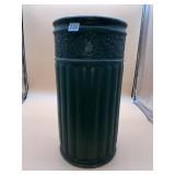 DECORATIVE GREEN PLANTER - FLUTED BODY, EMBOSSED