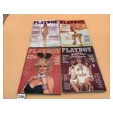 PLAYBOY MAGAZINES, (4) QTY, VTG ISSUES, INCL.