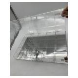 ESSP ACRYLIC ORGANIZER BOX, HINGED LID, MIRRORED