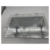 CLEAR ACRYLIC ORGANIZER, MULTI-COMPARTMENT TRAY