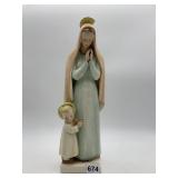LINGER MADONNA & CHILD FIGURINE, HAND PAINTED