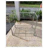 TWO-TIER CHROME WIRE SHELVING UNIT.