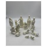 UNPAINTED BISQUE NATIVITY FIGURES, RELIGIOUS