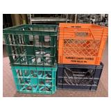TURNER DAIRY FARMS PLASTIC MILK CRATES, ASSORTED