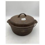 VINTAGE CAST IRON DUTCH OVEN, LID, BAIL HANDLE,