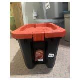 HUSKY 5 GALLON LATCH AND STACK TOTE, PLASTIC.