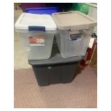 HEFTY AND STERILITE STORAGE BINS, PLASTIC, W/
