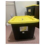 HDX TOUGH STORAGE TOTES, BLACK W/ YELLOW LIDS, 27