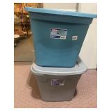 STERILITE PLASTIC STORAGE TOTES, BLUE & GRAY, 18