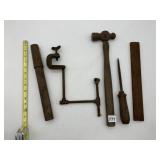 VTG BENCH CLAMP, BALL PEEN HAMMER, SCREWDRIVER,