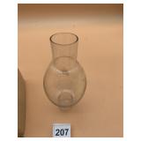 CLEAR GLASS OIL LAMP CHIMNEY, GLOBE SHAPE.