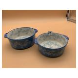 TEMPTATIONS CERAMIC HANDLED BAKERS (2), BLUE