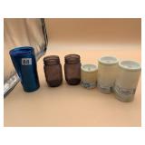 BALL MASON JARS, LED COLOR CHANGING CANDLES, BLUE