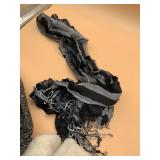 ASSORTED FASHION ACCESSORIES, INCL FRINGED SCARF,