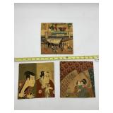 JAPANESE UKIYO-E STYLE PRINTS, DECORATIVE PAPER