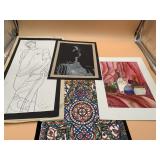 ASSORTED ORIGINAL ART, DRAWINGS W/ NIKE LOGO,