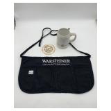 WARSTEINER CERAMIC BEER STEIN, PROMOTIONAL APRON,