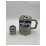 BUSCH BEER ADVERTISING CERAMIC BEER STEIN W/