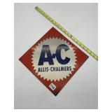 ALLIS-CHALMERS METAL SIGN, DIAMOND SHAPE, VTG
