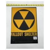 VINTAGE FALLOUT SHELTER SIGN, METAL, RADIATION