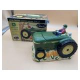 JOHN DEERE GIBSON PORCELAIN TRACTOR COOKIE JAR,