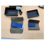 LEATHEROLOGY MONEY CLIPS, PEBBLED BLUE LEATHER,