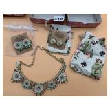 PLUNDER GOLD-TONE STATEMENT NECKLACE, FLORAL