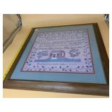 MARTHA SOUTHWICK FRAMED ANTIQUE SAMPLER,