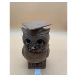 WINTON USA GRADUATE OWL FIGURINE, POTTERY COOKIE