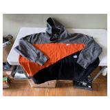 LACOSTE SPORT COLOR BLOCK HOODIE, SIZE 11R, GRAY,