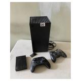 XBOX SERIES X CONSOLE, (2) XBOX CONTROLLERS,
