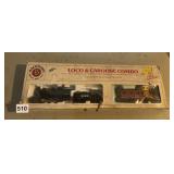 BACHMANN LOCO & CABOOSE COMBO, HO SCALE, AT&SF
