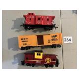 ERIE CABOOSE, M-K-T BOXCAR, SANTA FE CABOOSE,