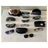ASSORTED SUNGLASSES, EYEGLASSES, GOGGLES, W/